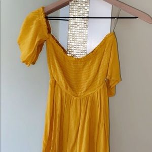 yellow off shoulder top